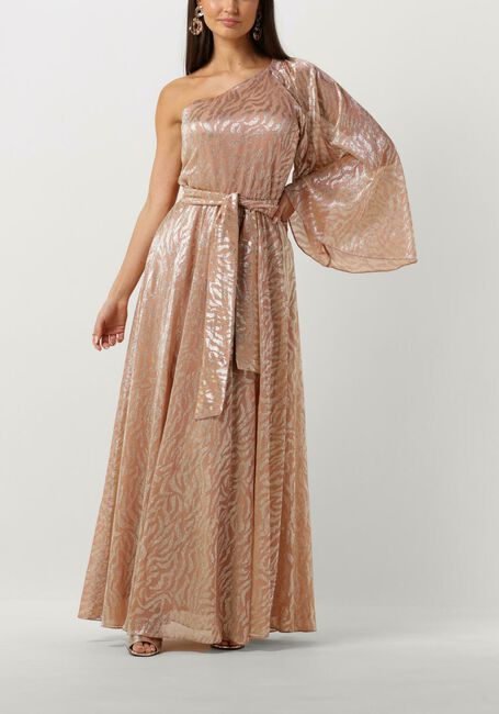 Roze ACCESS Maxi jurk SHIMMERY ONE-SHOULDER ANIMAL PRINT - large
