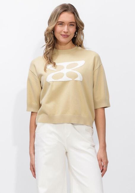 Beige STUDIO AR Trui ISIDRE VISCOSE KNIT - large