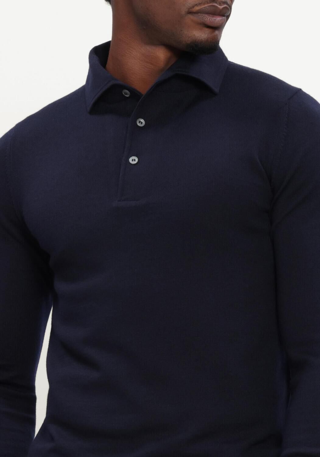 Donkerblauwe GRAN SASSO Polo POLO L/SLV - large