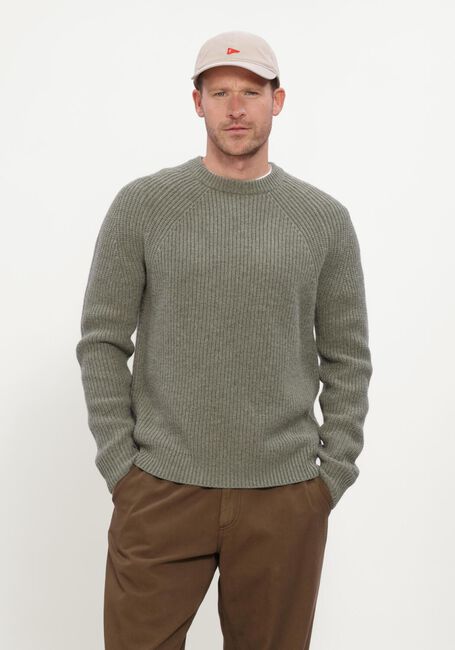 Groene FOR&Eacute;T Trui DELTA WOOL RIB KNIT - large
