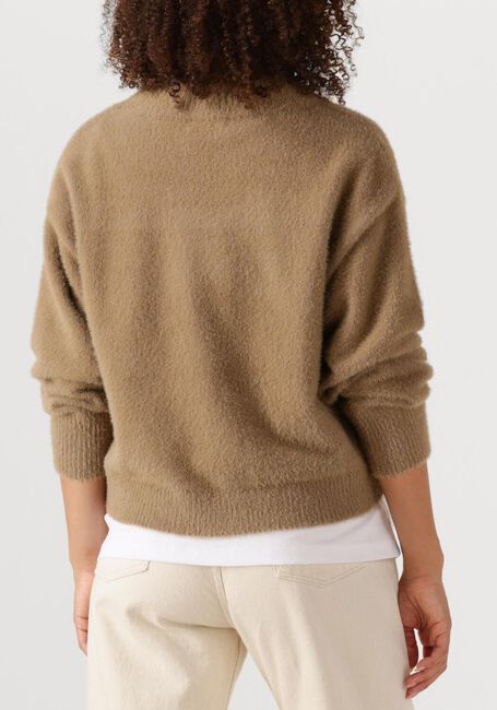 Camel OLAF HUSSEIN Vest FLUFFY SCRIPT LOGO CARDIGAN - large