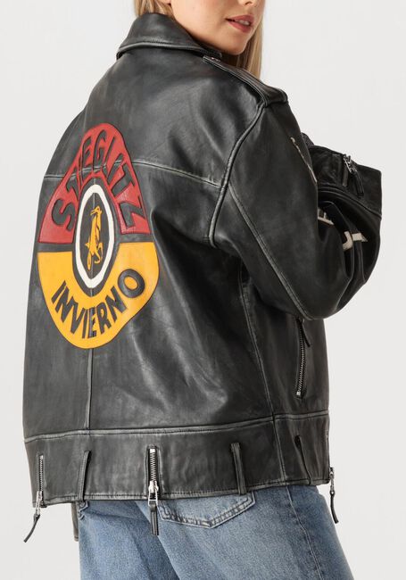 Zwarte STIEGLITZ Leren jas NICOLAS LEATHER JACKET - large