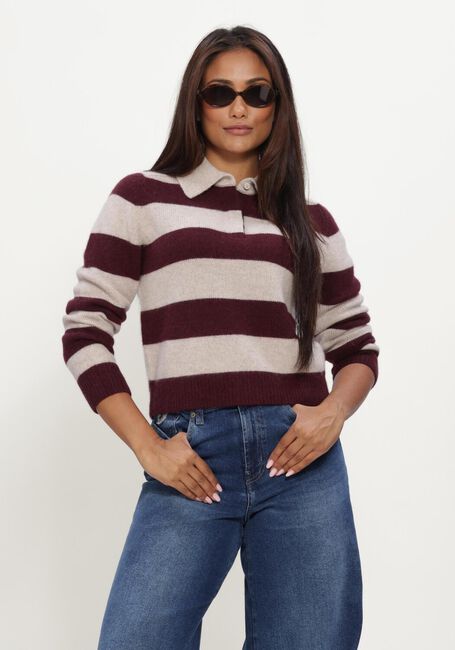 Bordeaux KUJTEN Trui ROYCE STRIPE - large