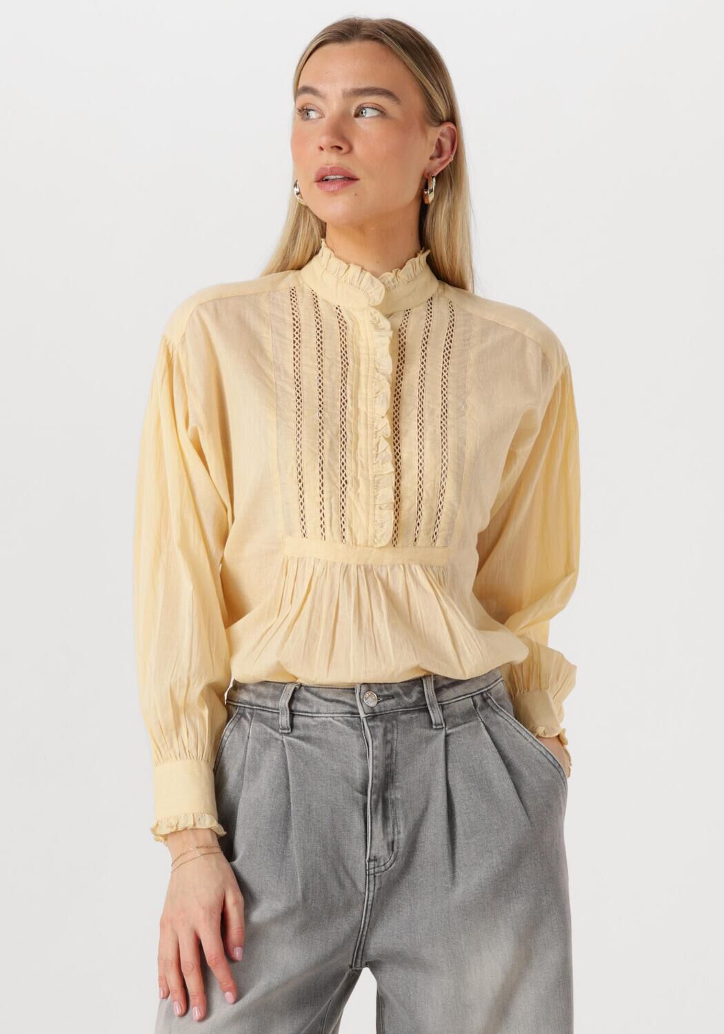 Antik Batik Blouse Dames Angelo Blouse, Maat: L, Kleur: Geel