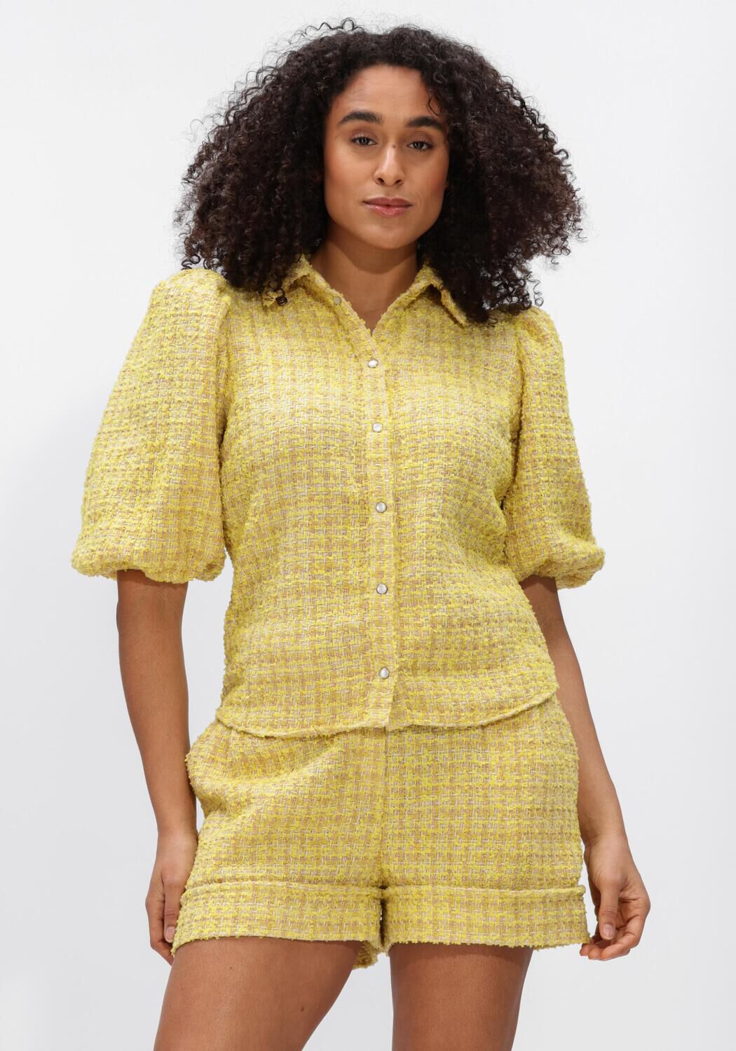 Janice Janice Blouse Dames Lars Tweed Geel