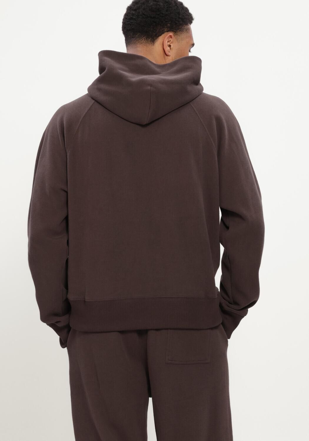 Bruine OLAF HUSSEIN Sweater SIGNATURE BOXY HOODIE - large