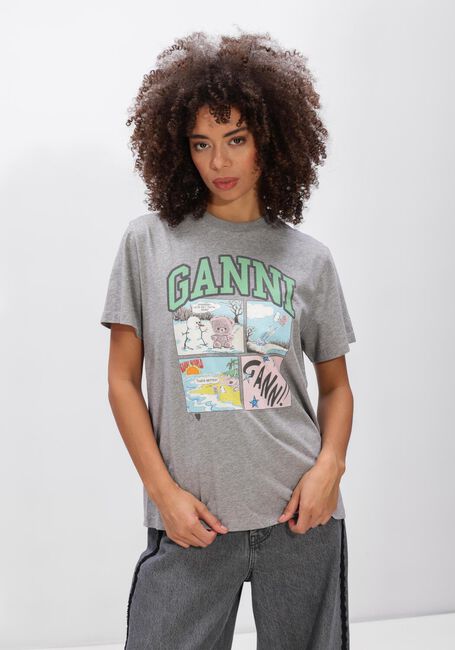 Grijze GANNI Tops & T-shirts BASIC COTTON JERSEY BEAR COMIC TEDDY - large