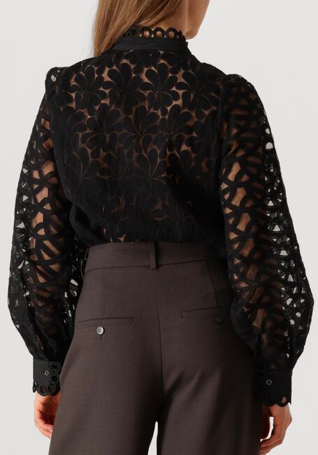 Zwarte SUMMUM Blouses BLOUSE LACE ORGANZA - large