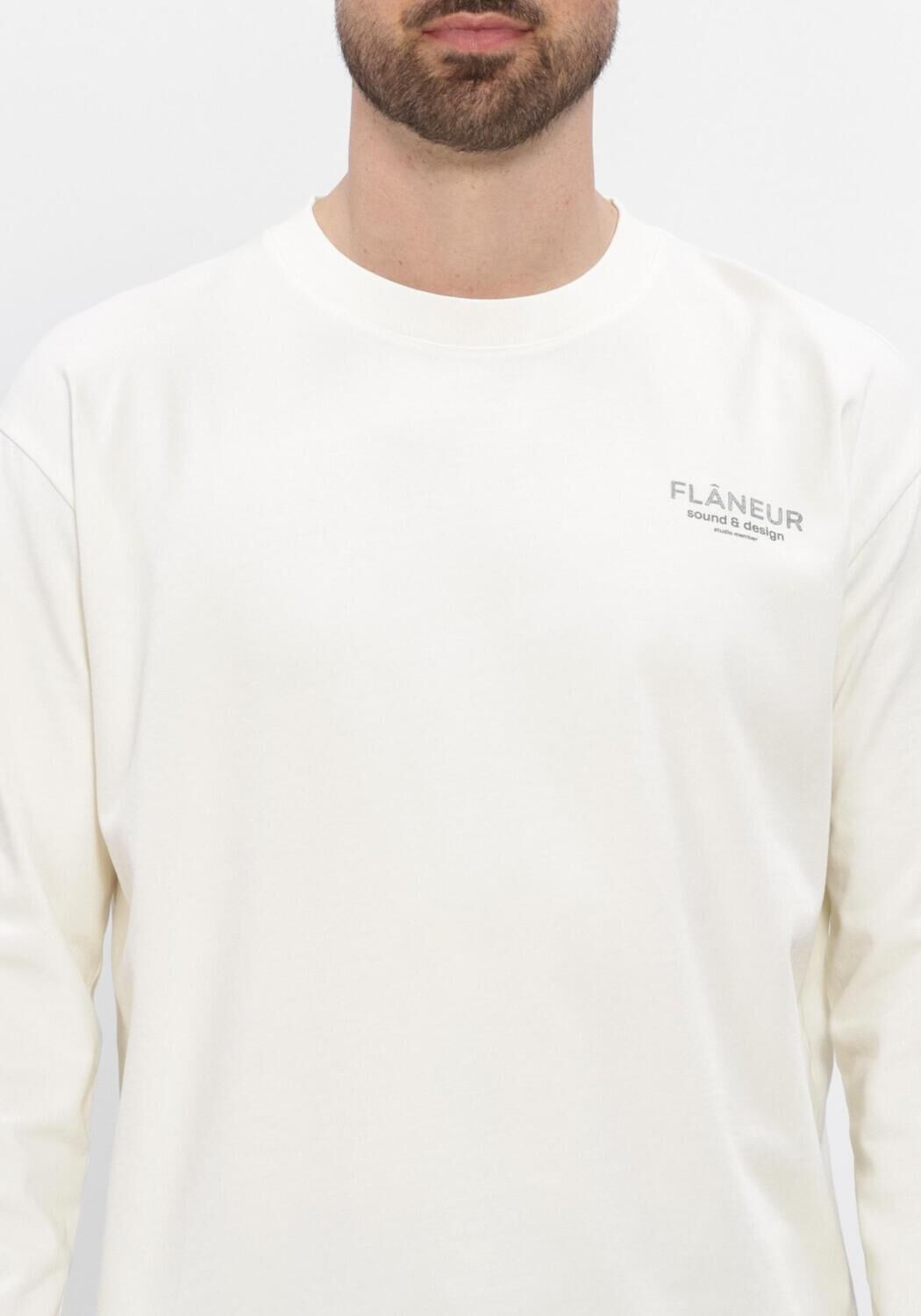 Ecru FLANEUR T-shirt SOUND + DESIGN LONGSLEEVE WASHED - large