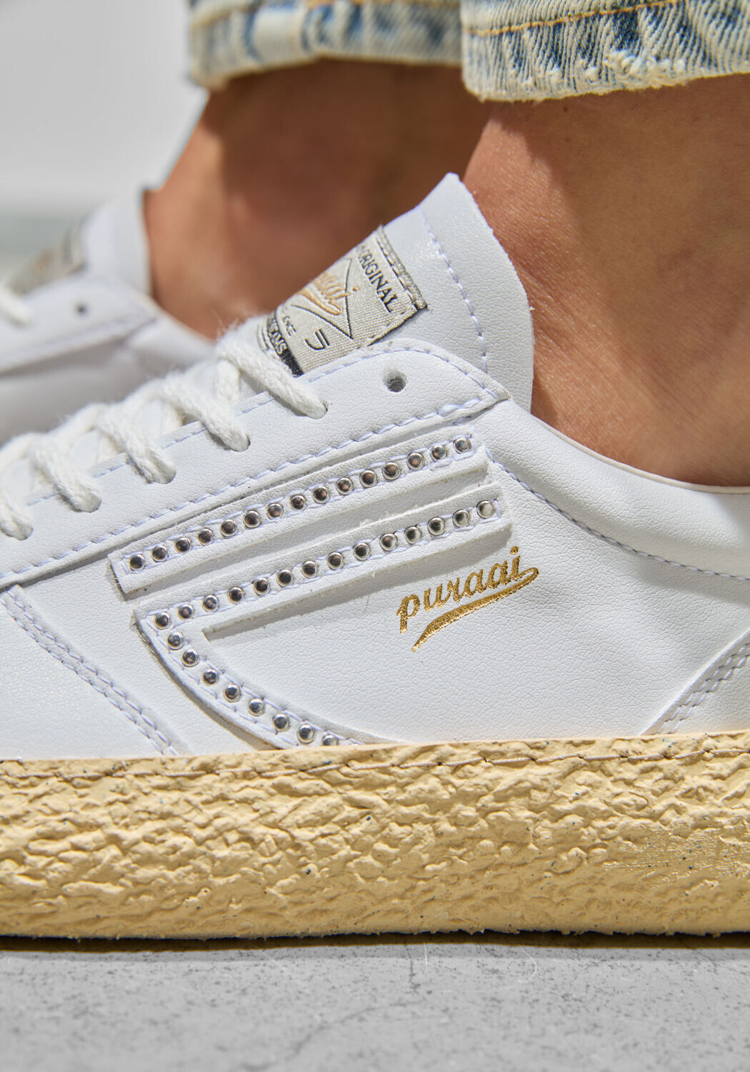 Witte PURAAI Lage sneakers 1.01 STUD - large