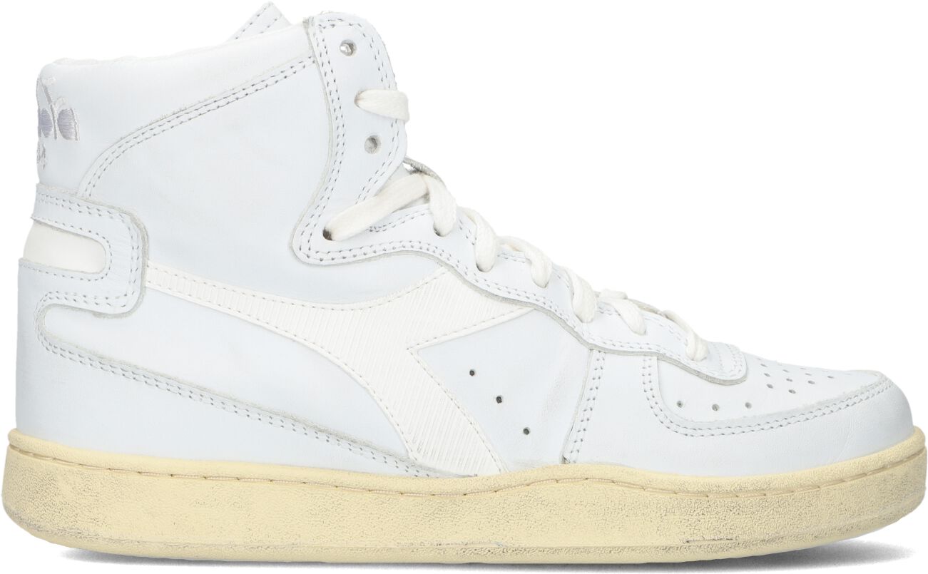 Diadora Hoge Sneakers Dames Mi Basket Used Z, Maat: 36, Materiaal: Leer, Kleur: Gebroken wit