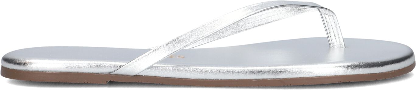 TKEES Teenslippers Dames Metallics, Maat: 41, Materiaal: Leatherlook, Kleur: Zilver afbeelding
