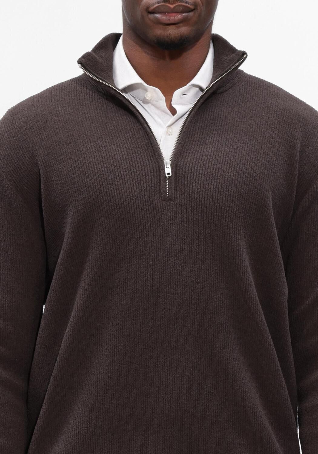 Bruine NN.07 Trui DANNY HALF ZIP 6429 - large