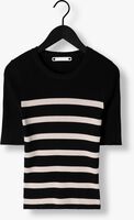Zwarte CO'COUTURE T-shirt BADOE STRIP MIDI SLEEVE KNIT Zwarte CO'COUTURE T-shirt BADOE STRIP MIDI SLEEVE KNIT - medium