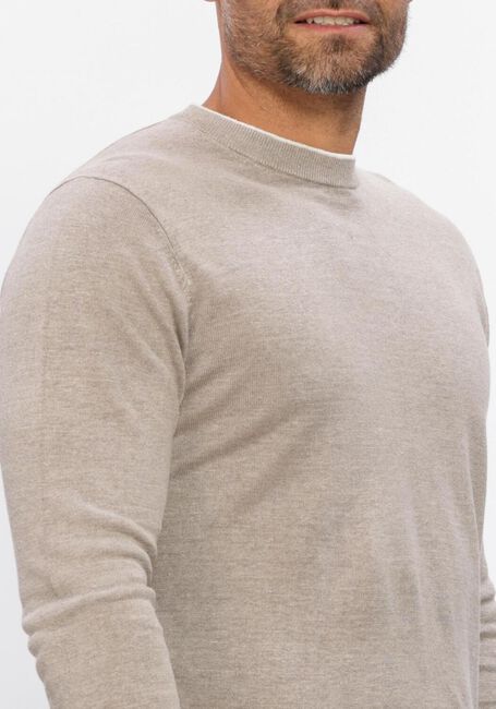 Beige GENTILUOMO Trui ROUND NECK LS - large