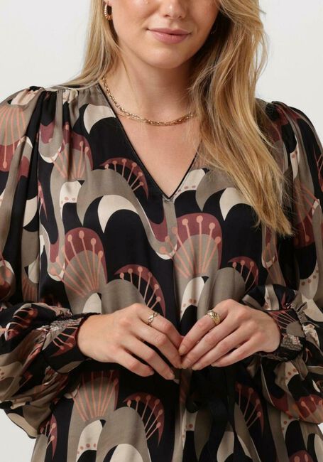 Multi SUMMUM Midi jurk DRESS ABSTRACT PEACOCK - large