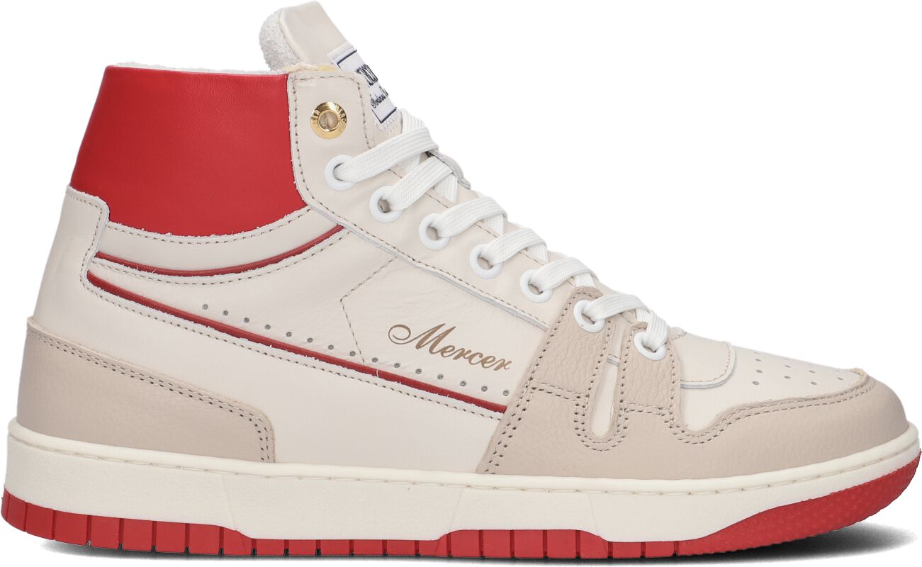 Mercer Amsterdam Hoge Sneakers Dames The Brooklyn High, Maat: 37, Materiaal: Leer, Kleur: Wit