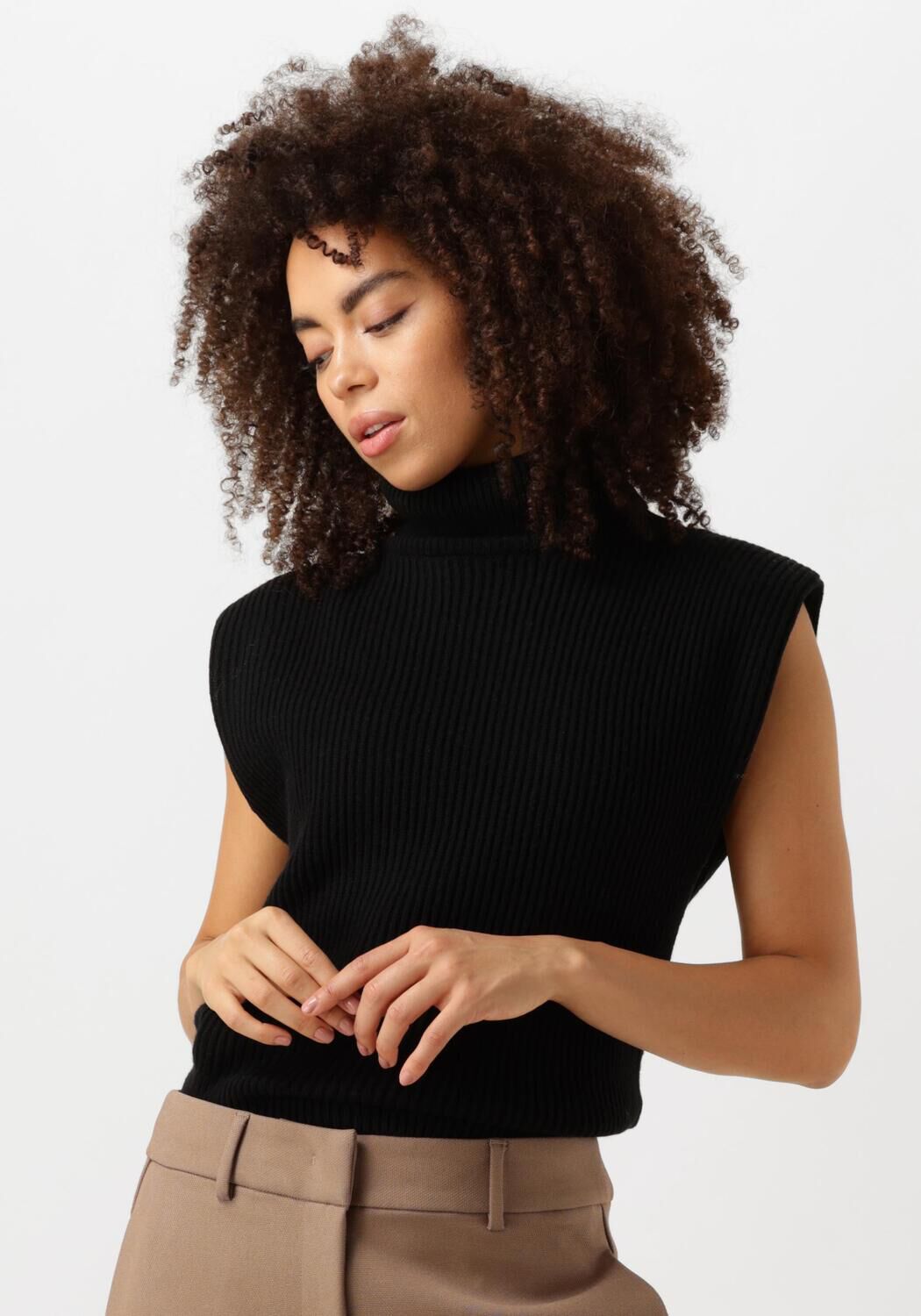 Co'Couture Trui Dames Maja Knit Vest, Maat: L, Kleur: Zwart