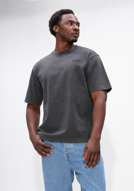 Donkergrijze OLAF HUSSEIN T-shirt WASHED STUDIO SS TEE - large