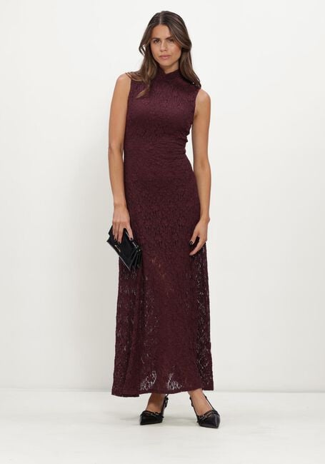 Bordeaux ROTATE Maxi jurk LACE MAXI FLARED DRESS - large