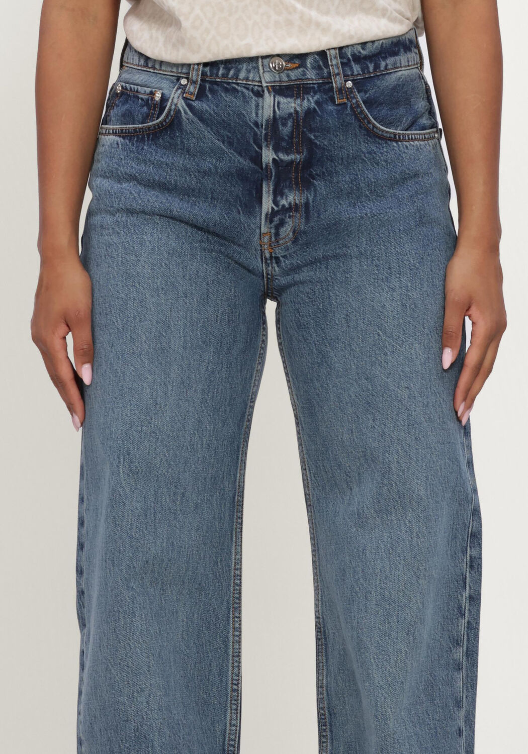 Blauwe ANINE BING Wide jeans HUGH JEAN - large