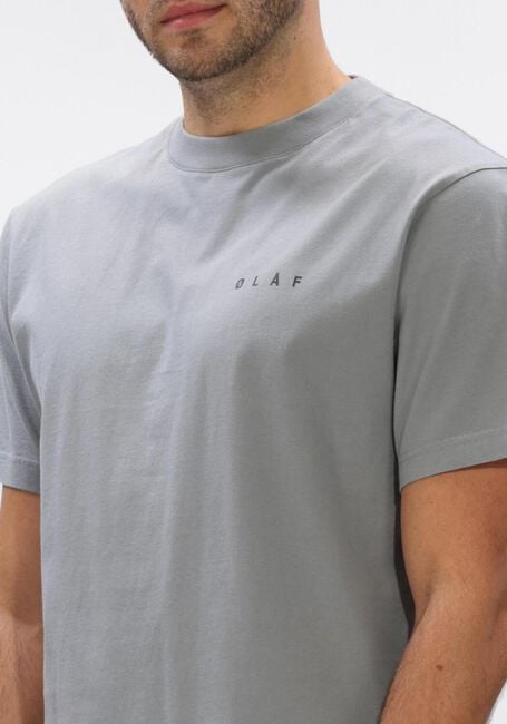 Grijze OLAF HUSSEIN T-shirt BRUSHSTROKE FACE TEE - large
