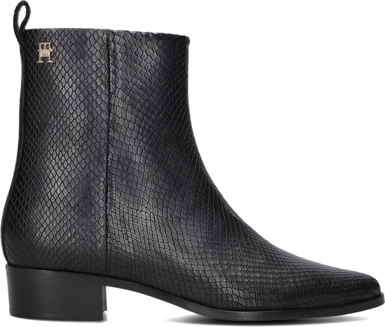Tommy Hilfiger Cowboylaarzen Dames Low Cowboy, Maat: 42, Materiaal: Leer, Kleur: Zwart