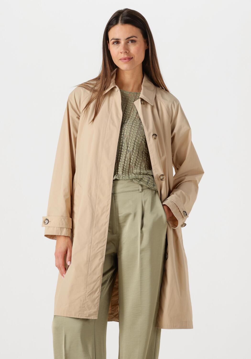 Woolrich Trenchcoat Dames Summer Trench, Maat: L, Kleur: Beige afbeelding 1