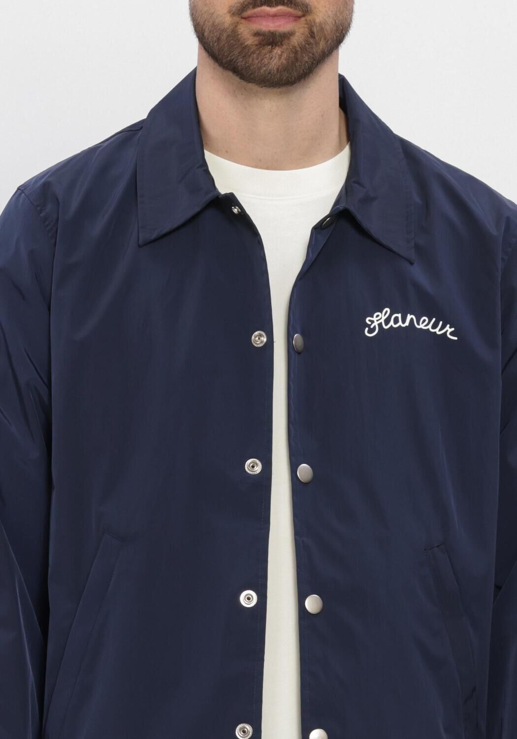 Donkerblauwe FLANEUR Jack SIGNATURE COACH JACKET - large