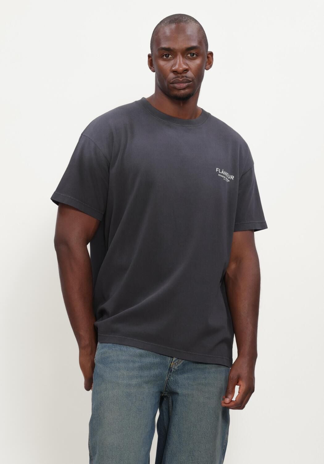 Grijze FLANEUR T-shirt SOUND + DESIGN STUDIO MEMBER T-SHIRT - large