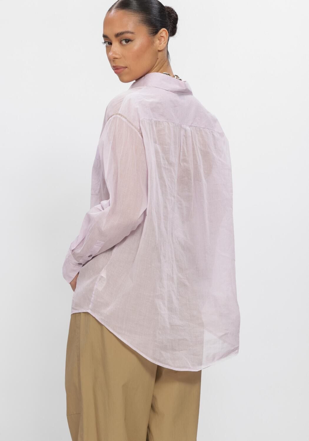 Lila FORTE FORTE Blouses ORGANZATED MUSLIN BEADED SHIRT - large