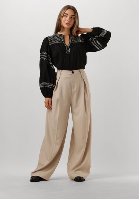 Zwarte SUMMUM Top TOP EMBROIDERED COTTON POPLIN - large