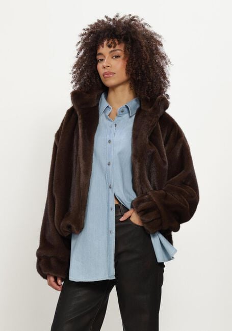 Bruine JOHNY Vest COOPER FAUX FU BLOUSE - large