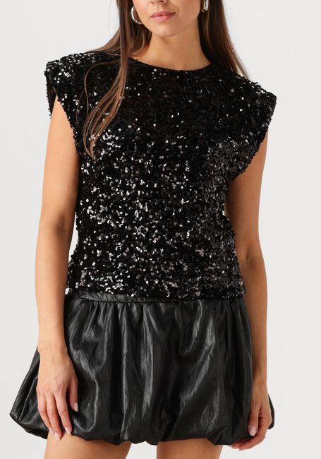 Zwarte CO'COUTURE Top ROSLYNCC SEQUIN TOP - large