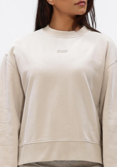 Beige OLAF HUSSEIN Sweater WMN RETRO LOGO CREWNECK - large