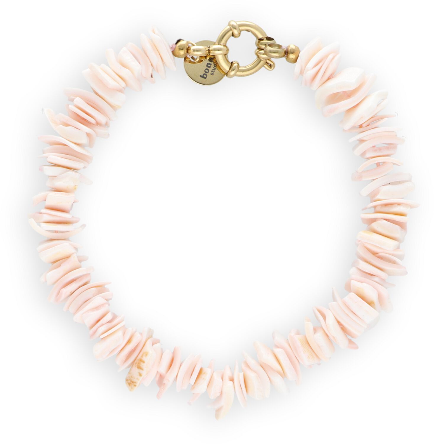 Bonnie Studios Armband Dames Pink Shell Bracelet, Kleur: Roze afbeelding 1