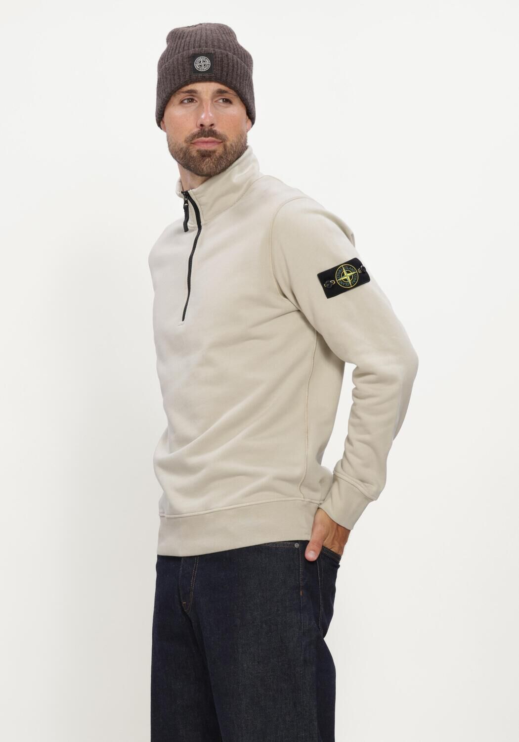 Beige STONE ISLAND Trui LS POLO S0051 - large