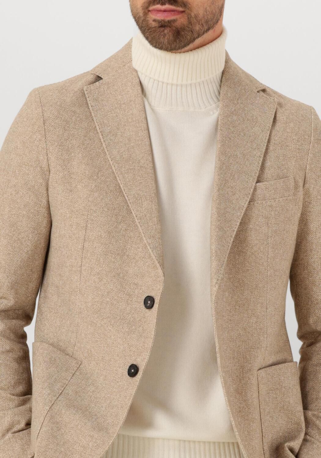 Beige CIRCOLO Colberts FLEECE BLAZER - large