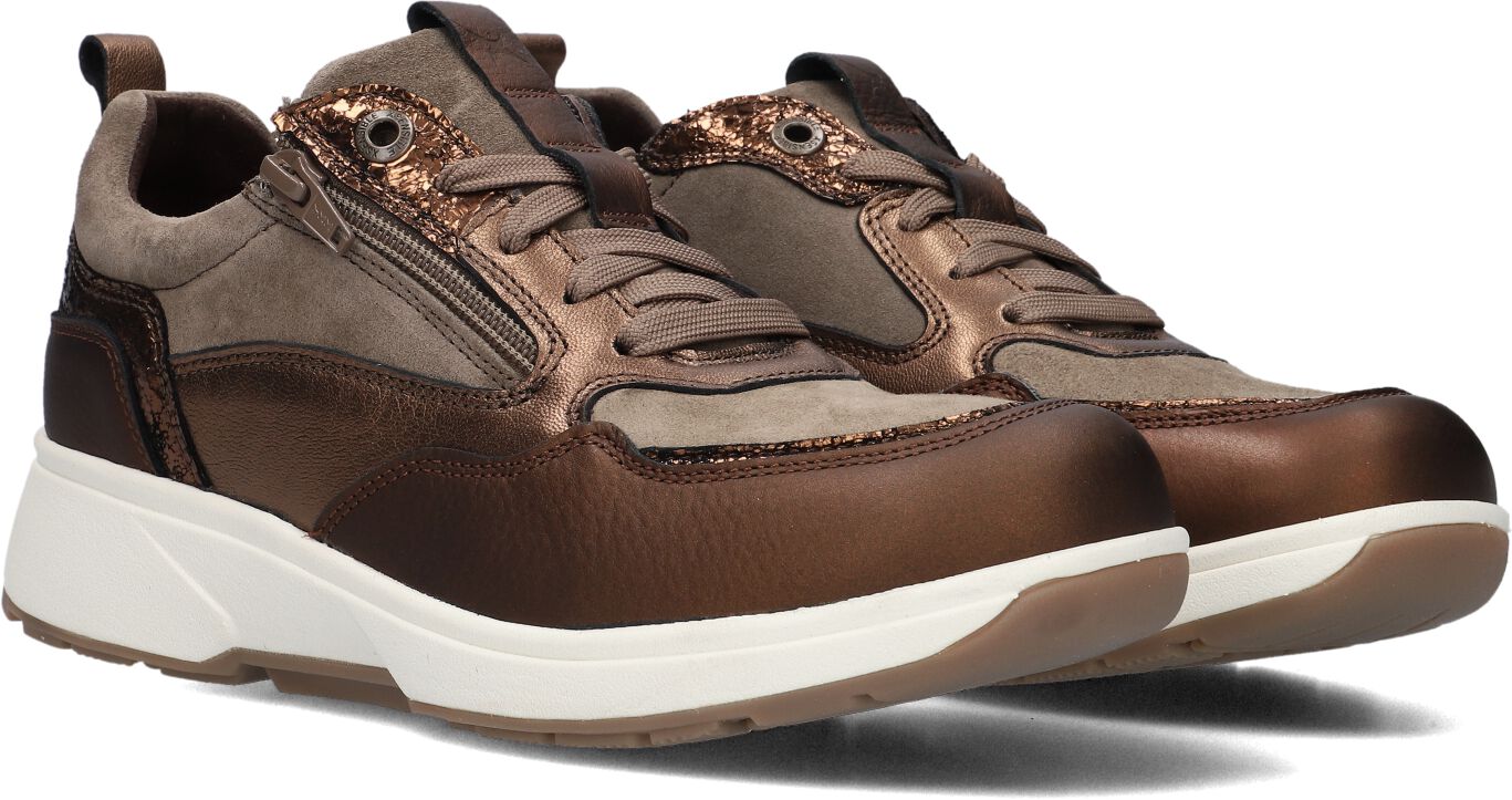 Xsensible Lage Sneakers Dames Combi H Rits Sneaker, Maat: 41, Materiaal: Leer, Kleur: Brons