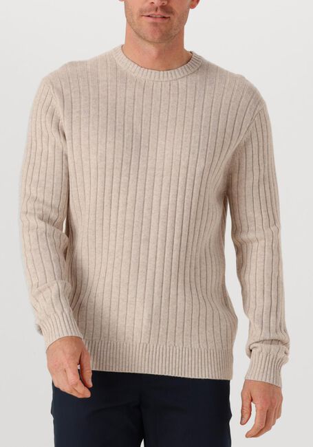 Beige PROFUOMO Trui PULLOVER CREW NECK WOOL BLEND - large