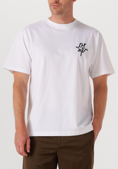 Witte OLAF HUSSEIN T-shirt MONOGRAM GRAPHIC TEE - large