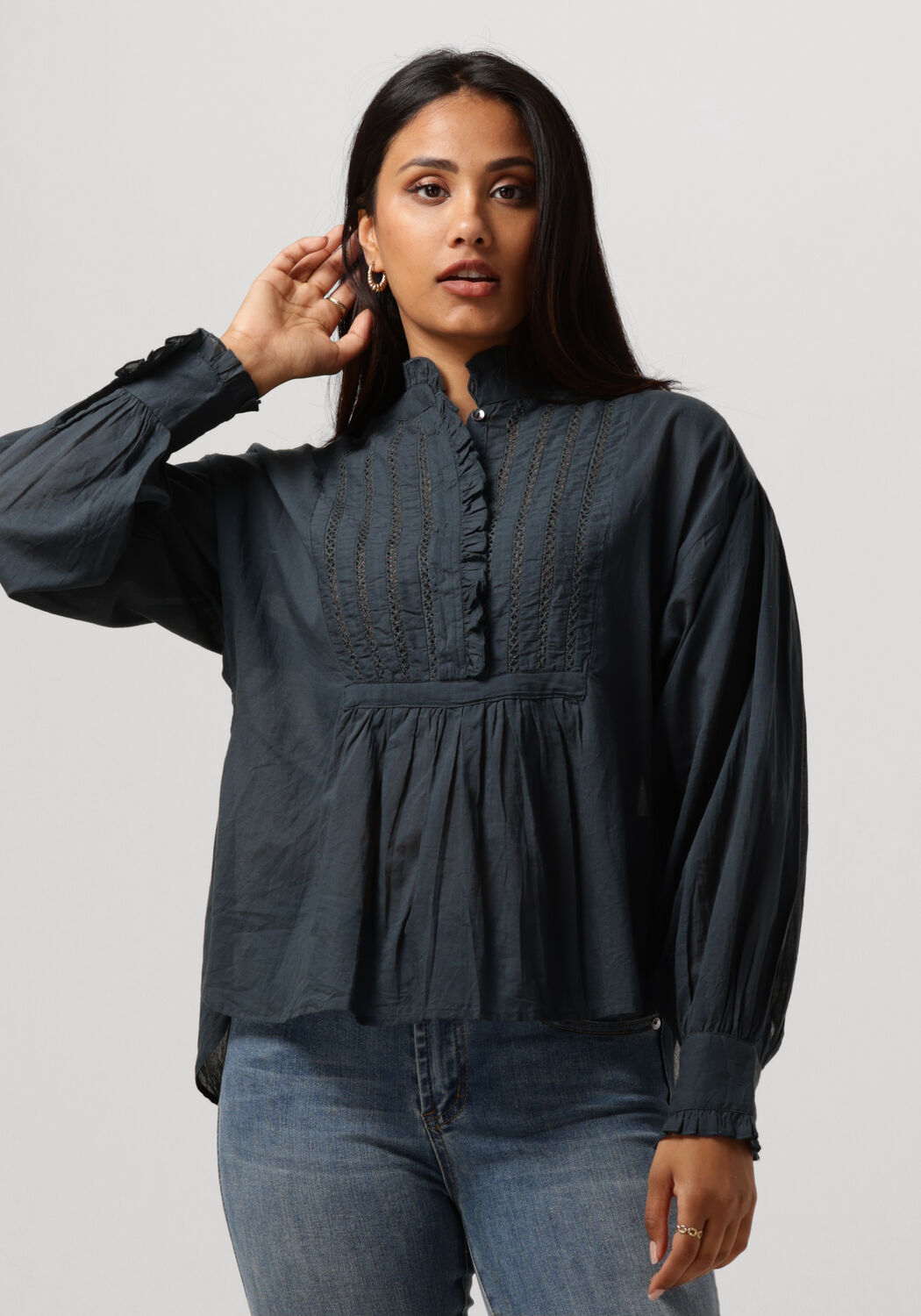 Antik Batik Blouse Dames Hitale Blouse, Maat: S, Kleur: Donkergroen