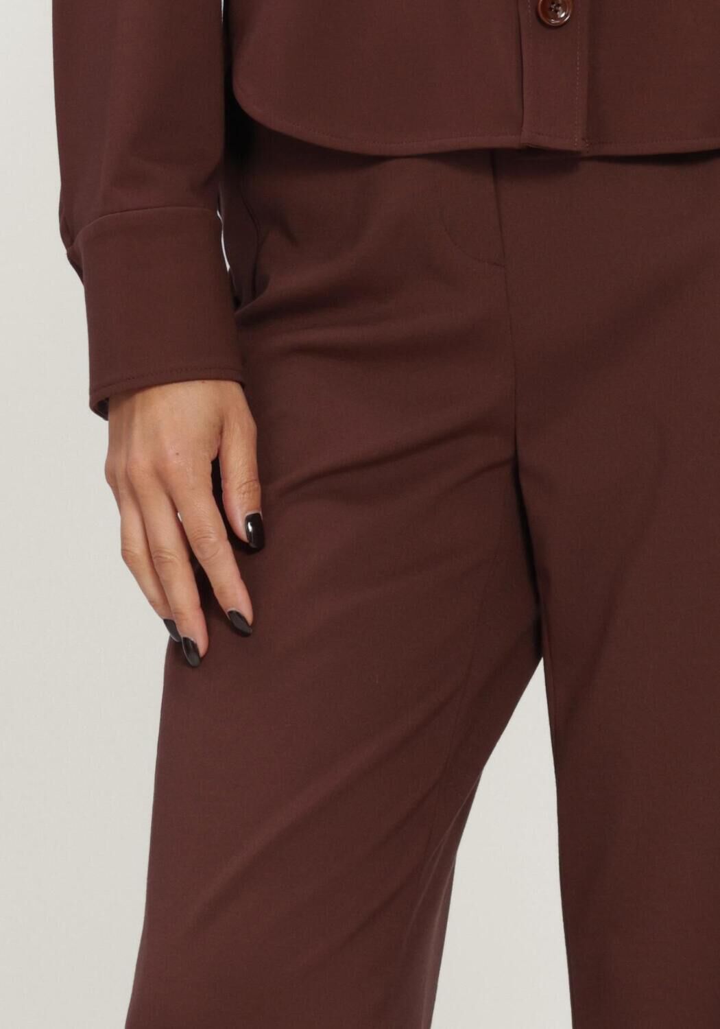 Bruine LUISA CERANO Pantalon WIDELEG AUS PUNTO-MILANO - large