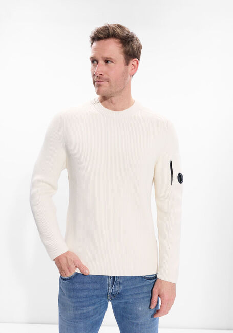 Creme CP COMPANY Trui KNITWEAR CREW NECK IN FULL RIB - large