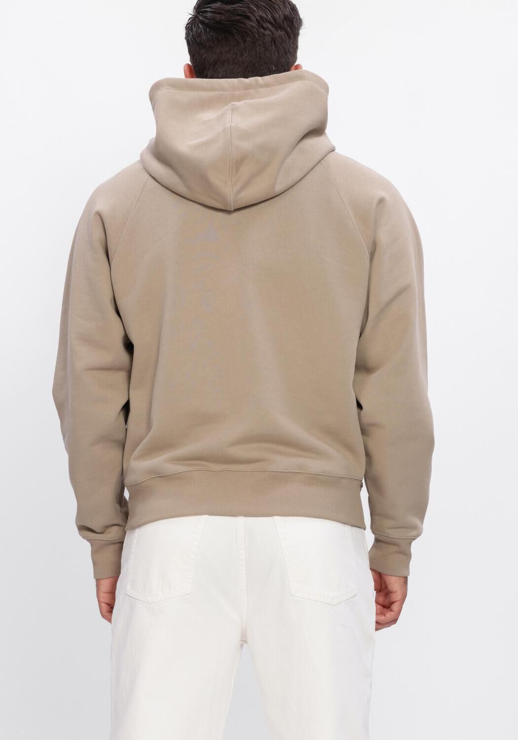 Beige AMI PARIS Vest SMALL EMBOSSED ADC HOODIE WITH ZIP - large