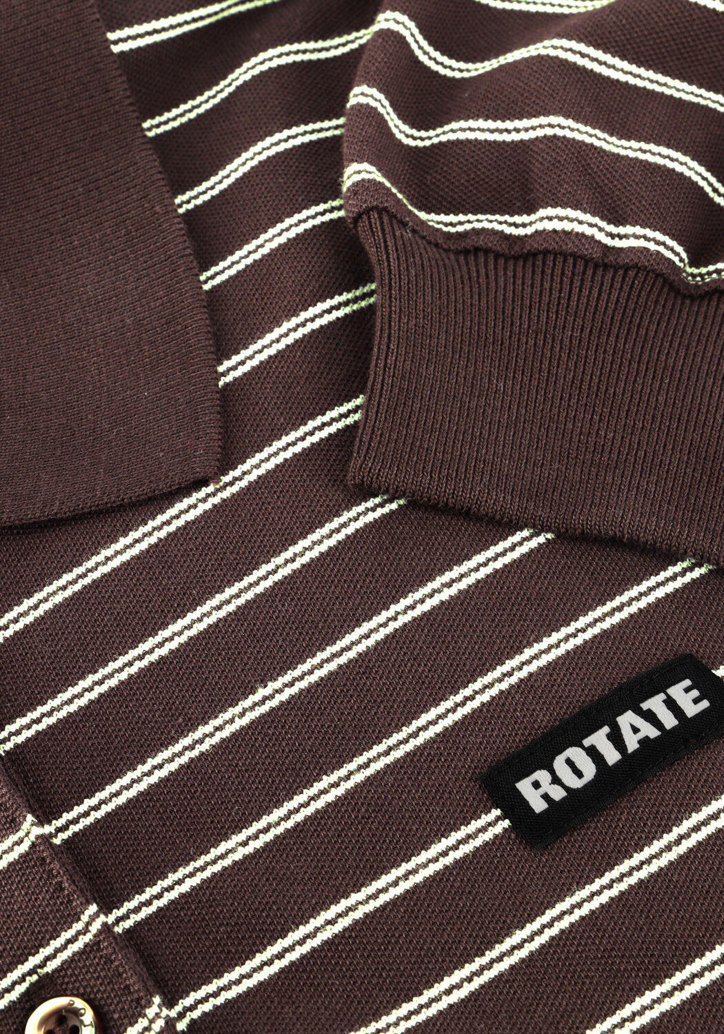 Bruine ROTATE Sweater PIQUE LONGSLEEVE POLO - large