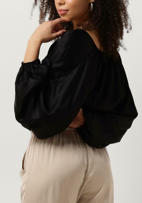Zwarte RESORT FINEST Blouses SATIN BALLOON BLOUSE - large