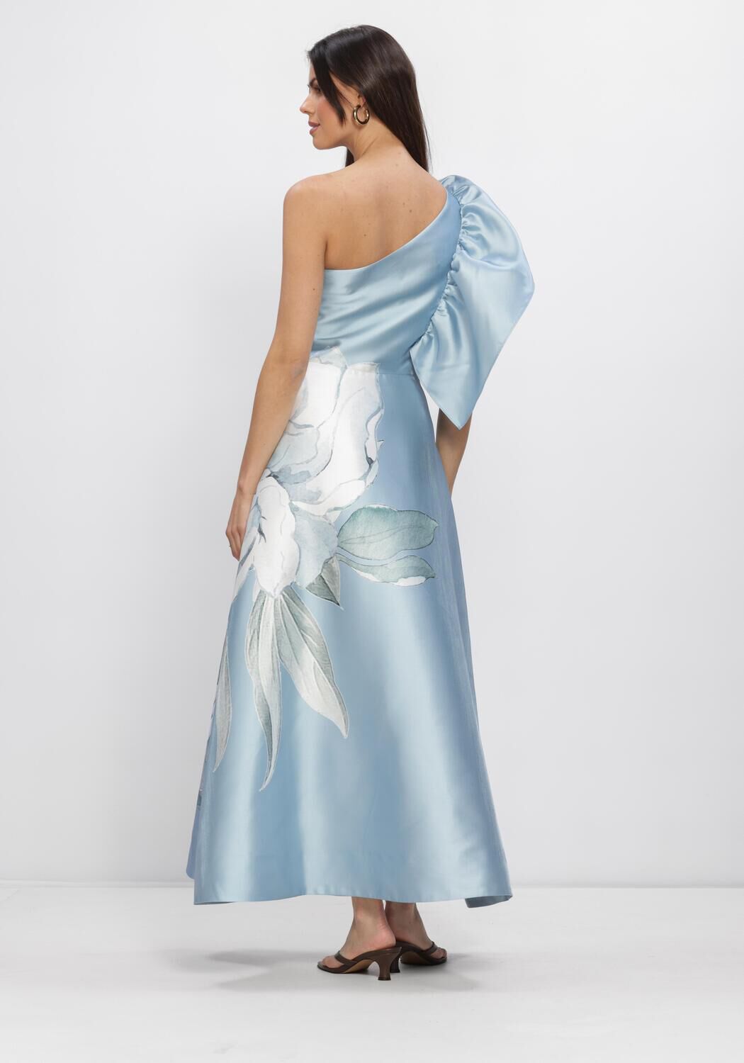 Lichtblauwe DEA KUDIBAL Midi jurk FLORNETTE - large