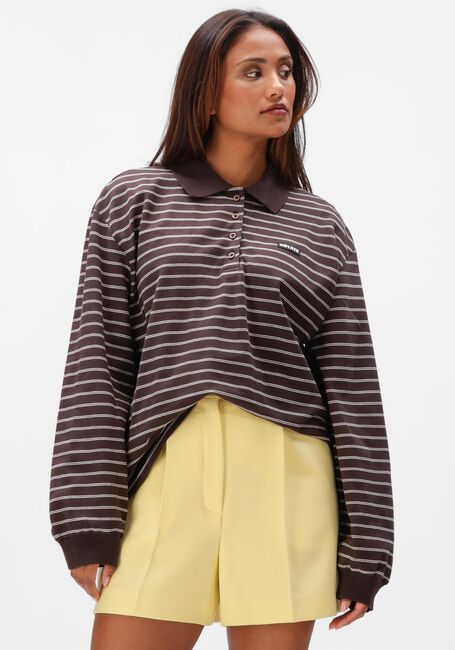 Bruine ROTATE Truien/vesten PIQUE LONGSLEEVE POLO - large