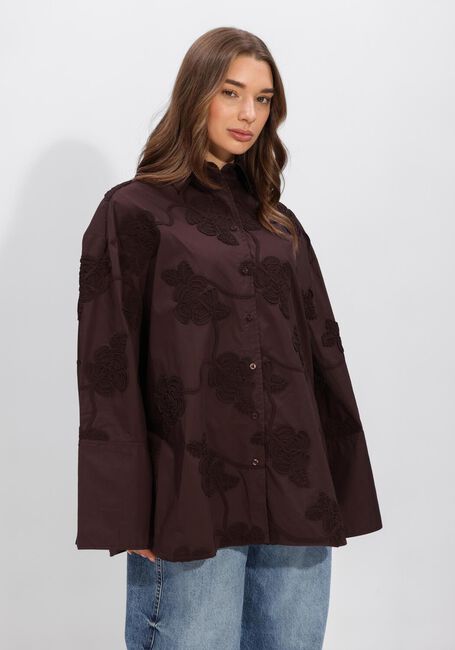 Bruine ROTATE Blouses FLOWER OVERSIZED SHIRT - large